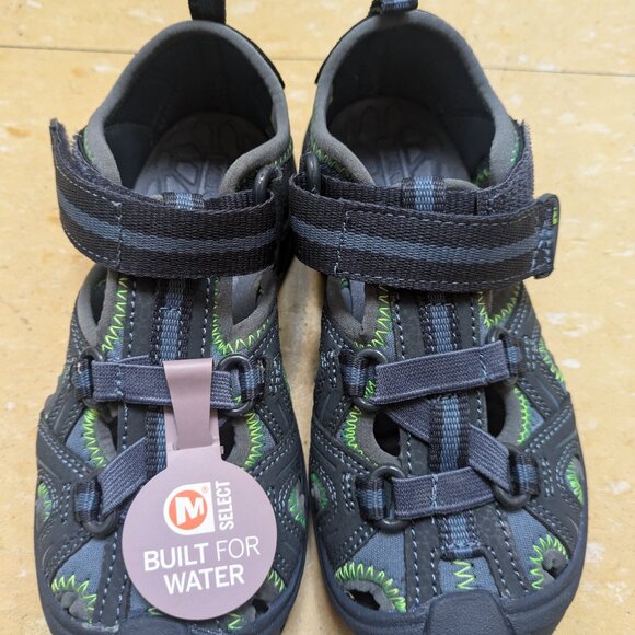 Merrell boys hydrohiker sandal blue green kids size 11w - Picture 1 of 3